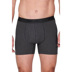 TEN CATE Basics men classic shorts met gulp (2-pack), heren boxers normale lengte, antraciet grijs melange