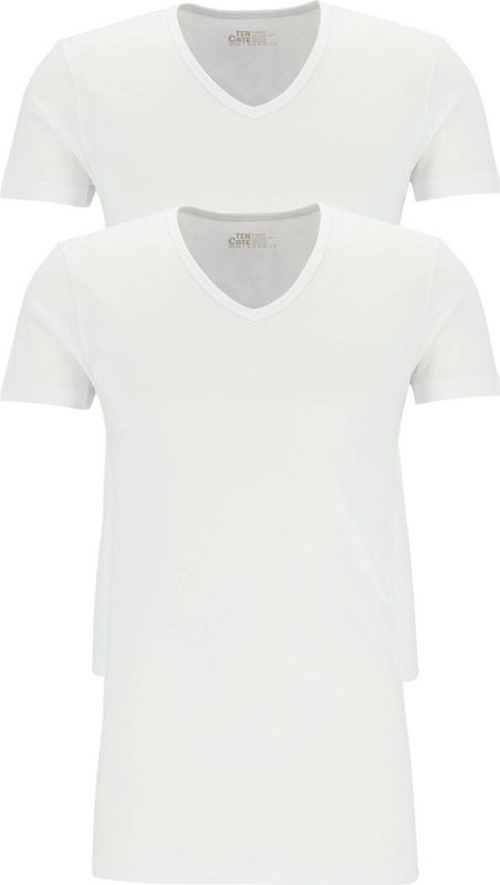 Ten Cate - T-shirt V-hals - Wit - 100% Biologisch Katoen - 2 Pack