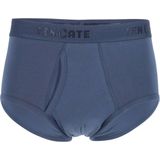 Ten Cate 2 Pack Classic slip heren met gulp 32320 Heren ondergoed met sluiting Biologisch katoen Blauw