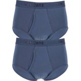 Ten Cate 2 Pack Classic slip heren met gulp 32320 Heren ondergoed met sluiting Biologisch katoen Blauw