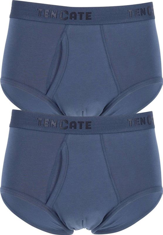Ten Cate 2 Pack Classic slip heren met gulp 32320 Heren ondergoed met sluiting Biologisch katoen Blauw