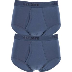 Ten Cate 2 Pack Classic slip heren met gulp 32320 Heren ondergoed met sluiting Biologisch katoen Blauw