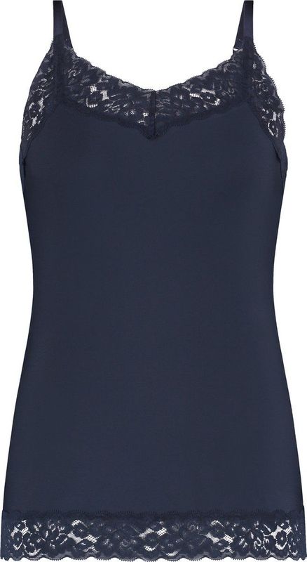 TEN CATE Secrets Lace women spaghetti top met kant (1 pack) dames singlet donker marine