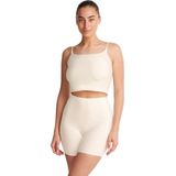 Basics - High Waist Long Shorts - Off White - 88% Polyester 12% Elastane