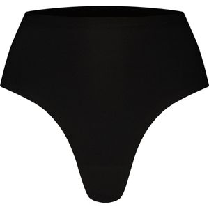 Basics - String High Waist - Zwart - 88% Polyester, 12% Elastane