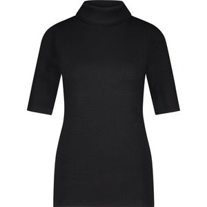 Ten Cate Thermo Rib dames shirt hoge hals - korte mouw - Zwart