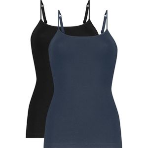 Ten Cate - Spaghetti Top - Zwart en Blauw - 95% Biologisch Katoen