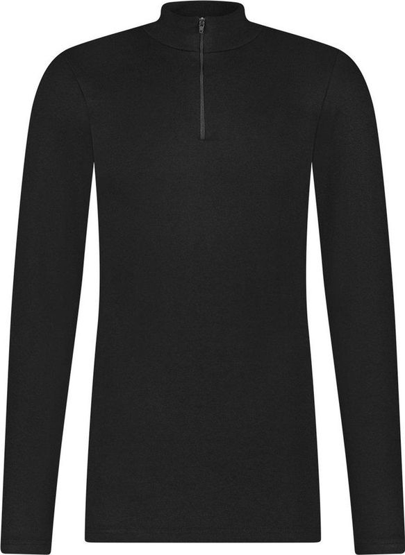 Ten Cate - Thermo Viloft - Heren Shirt - Zwart - Lange Mouwen - Hoge Hals met Zipper