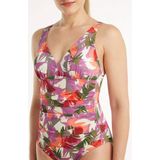 ten Cate Swim Tweka badpak paars/roze/ecru