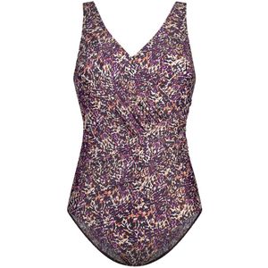 Ten Cate Dames Corrigerend Badpak Soft Cup Paars Dierenprint - Maat 36