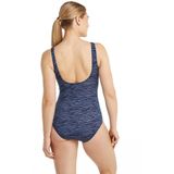 Badpak soft cup v-neck zebra stripe blue