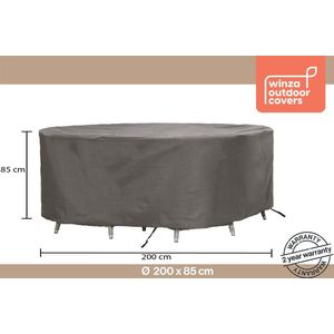 Winza Outdoor Covers - Premium - beschermhoes ronde tuinset tot Ø 200 cm tafel - Tuinsethoes - Afmeting : Ø 200x85 cm - geleverd met Pop-up Bobbin