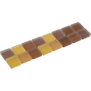 Listello Silk oker glas 4,8x19,5 cm -  Oker Prijs per 1 stuk.