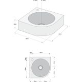 Fonteinset boss & wessing lotte keramiek inclusief eenhendelkraan en sifon 30x30x10 cm wit