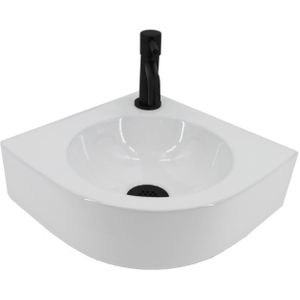 Fonteinset Boss & Wessing Lotte Keramiek Inclusief Eénhendelkraan En Sifon 30x30x10 cm Wit