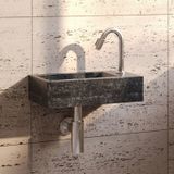 Fonteinset compleet | hardsteen | hiroko 40x23x11 cm | rechts | chroom