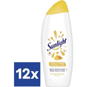 Sunlight Zeep - Douchegel - Kamille & Honing - pH-Huidneutraal - Voordeelverpakking 12 x 500 ml