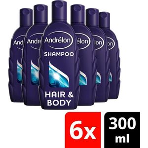 Andrélon Hair & Body For Men - 6 x 300 ml - Shampoo - Voordeelverpakking