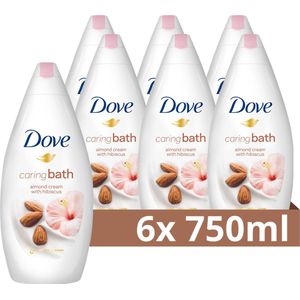 Dove Purely Pampering Amandel Badcreme - 6 x 750 ml - Voordeelverpakking