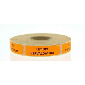 Strooketiket - Let Op Vervaldatum - 750 Stuks - Papier - 12 x 44 mm