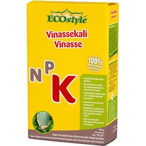 ECOStyle Vinassekali Organische Meststof - Vuor Kaliumtekort - Voor Moestuin, Siertuin en Fruit - Hoger Weerstand tegen Droogte & Vorst - 15M² - 800 GR