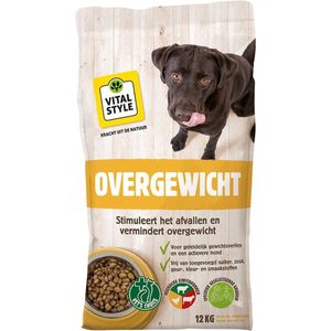 VITALstyle Hond Overgewicht - Hondenbrokken - Dieetvoer Voor Geleidelijk Gewichtsverlies - Met o.a. Mariadistel & Duizendblad - 12 kg