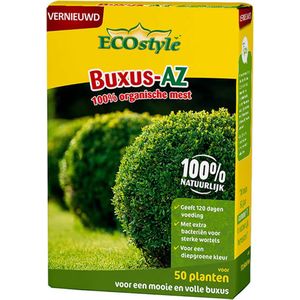 ECOstyle Buxus-AZ Meststof rijk aan Stikstof - 4 maanden Voeding - Organische Plantenvoeding - Extra sterke Wortels - Diepgroene Kleur - Voor 50 Planten - 1,6 KG