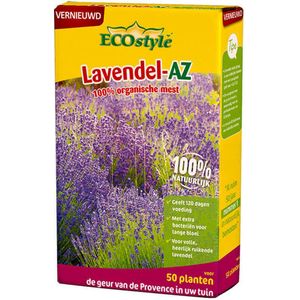 ECOstyle Lavendel-AZ Organisch Tuinmest - Heerlijk Ruikende Lavendel - Lange Bloei - 120 Dagen Voeding - voor 50 planten - 800 GR