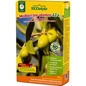 ECOstyle Mediterrane Planten-AZ - Voor Stevige Vruchten - Extra Bacterien Voor Gezonde Voeding - 120 dagen voeding - Voor 25 Planten - 800 GR