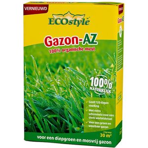 ECOstyle Gazon AZ Organische Gazonmest – Voor Diepgroen en Sterk Gazon – Geeft tot 120 dagen Voeding – Werkt tegen Mos - 30 M² - 2 KG