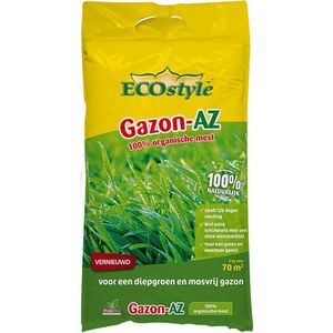 ECOstyle Gazon AZ Organische Gazonmest – Voor Diepgroen en Sterk Gazon – Geeft tot 120 dagen Voeding – Werkt tegen Mos - 70 M² - 5 KG