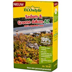 ECOstyle Sedum & Groene Daken-AZ - Onkruidvrij & Groen Dak - Betere Opname van Voedingsstoffen - 120 Dagen Voeding - 10 m2 - 800 GR