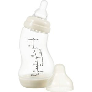 Difrax Baby S-fles 170 ml Natural - Cremewit - 1 Stuk, Baby fles met Anti-Colic, S-Vorm zorgt voor constante stroom