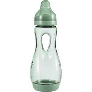 Difrax Handgree Babyfles 240 ml Natural - Groen - 1 Stuk, Baby fles met Anti-Colic, S-Vorm zorgt voor constante stroom