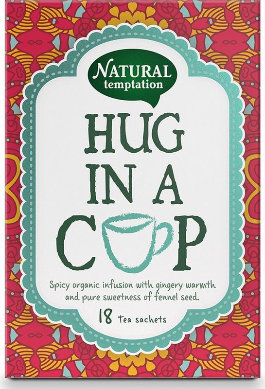 Natural Temptation Hug In a Cup Theezakjes Gember en Zoet Venkelzaad 18 stuks - cadeau - valentijn - moederdag