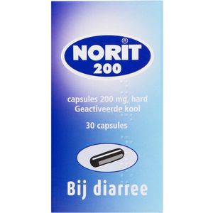 Norit Diarreeremmer 200 mg - 1 x 30 capsules