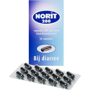 Norit Diarreeremmer 200 mg - 1 x 30 capsules