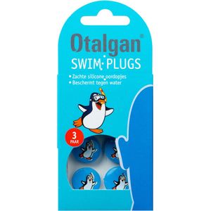 Otalgan Swim Plugs Oordoppen - Oordopjes tegen water in de oren - Blauw - 3 paar