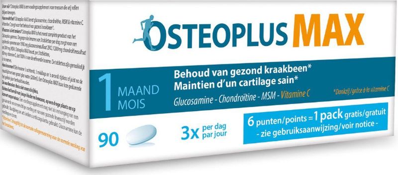 Osteoplus - MAX - Glucosamine - Chondroïtine - MSM - Vitamine C - 80mg