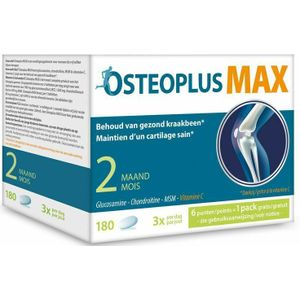 Osteoplus Tabletten Max Glucosamine, Chondroïtine, MSM en Vitamine C - Voor Gezond Kraakbeen – 180 tabletten