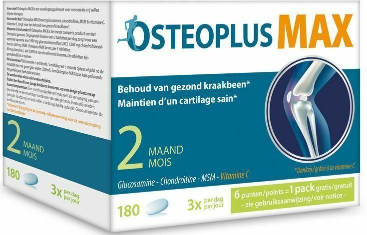 Osteoplus Tabletten Max Glucosamine, Chondroïtine, MSM en Vitamine C - Voor Gezond Kraakbeen – 180 tabletten