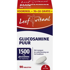 Leefvitaal - Glucosamine Puur - Tabletten - 1500mg - Voordeelverpakking met 20 Tabletten Gratis