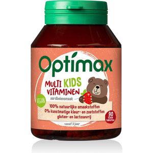 Optimax Kinder multivitamines aardbei 90 kauwtabletten