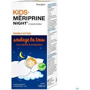 Kids-Mériprine Night 180ml - hoestsiroop voor nachtelijke droge en slijmhoest bij kinderen vanaf 1 jaar
