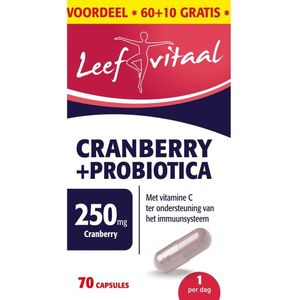 Leefvitaal - Cranberry + Probiotica Capsules - 70 Dagen Voordeelverpakking - Met Vitamine C