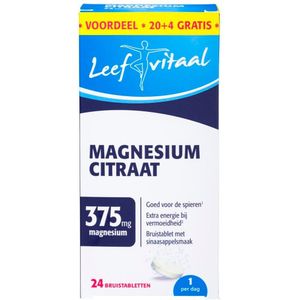 Leefvitaal - Magnesiumcitraat - Bruistabletten - Met Sinaasappelsmaak - 375 mg
