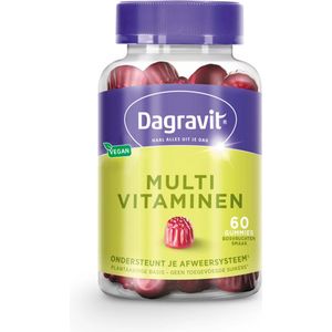 Dagravit Multivitaminen gummies Multivitaminen - Vitamine A, B6, B11, B12, C, D en het mineraal zink ondersteunen je afweersysteem - 60 gummies