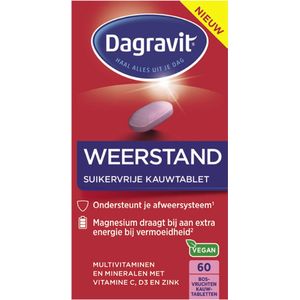 Dagravit Weerstand Suikervrije Kauwtablet Vegan Bosvruchtsmaak 60 kauwtabletten