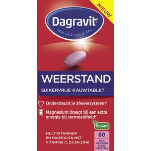 Dagravit Weerstand Suikervrije Kauwtablet Vegan Bosvruchtsmaak 60 kauwtabletten
