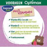 Dagravit Kids Multivitaminen Extra framboos - Vitaminen B12, C en zink, ondesteunen de weerstand - 60 kauwtabletten